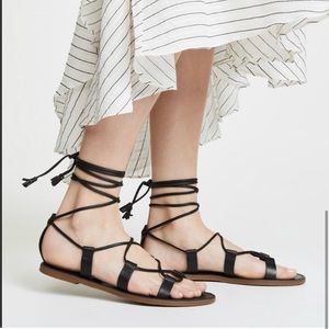 Madewell Black Leather Gladiators new without tags